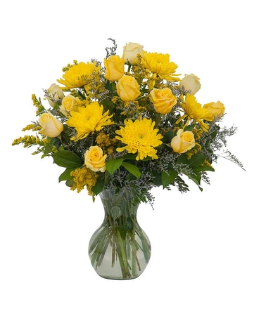 Roses and Sunshine Flower Arrangement